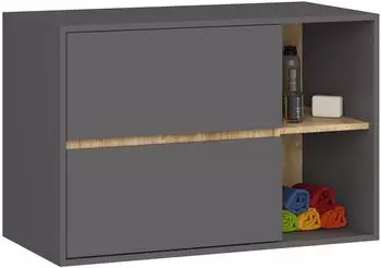 Akord Furniture Factory VAMI Hängender Waschbeckenunterschrank 2 Schubladen Graphitgrau/Artisan-Eiche 90x60x45,5cm (WASCHVAMIW902SZ2PGRAARTPK)