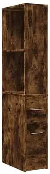 vidaXL Badschrank Schmal mit Rollen R&auml;uchereiche Holzwerkstoff (855299)