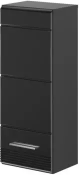 Inn.Furn Leon Badezimmer-H&auml;ngeschrank schwarz Hochglanz, 30x77x23cm