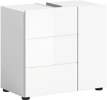 xonox.home Vira Waschbeckenunterschrank Wei&szlig; Hochglanz 60x56x32cm