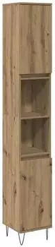 vidaXL Badezimmerschrank Spanplatte Artisan-Eiche 30x30x190cm