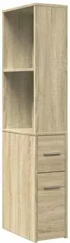 vidaXL Schmaler Badschrank mit Rollen, Sonoma-Eiche, Holzwerkstoff (855297)