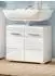 Inn.Furn Leon Waschbeckenunterschrank 2-türig, Weiß Hochglanz, 60cm