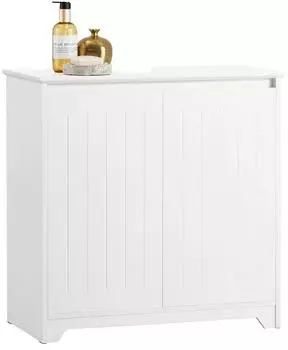 SoBuy Waschbeckenunterschrank 2 T&uuml;ren, wei&szlig;, Holzwerkstoff, 60x30x60cm (BZR108-W)
