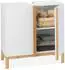 Relaxdays Waschbeckenunterschrank MDF & Bambus, 2 Fächer, 60,5x60x30,5cm, Weiß/Natur (10025015)