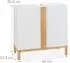 Relaxdays Waschbeckenunterschrank MDF & Bambus, 2 Fächer, 60,5x60x30,5cm, Weiß/Natur (10025015)