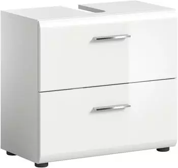 xonox.home Ice Waschbeckenunterschrank Wei&szlig; Hochglanz 60x54x32cm