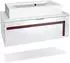 Vladon Aloha V2 Waschbeckenunterschrank weiß matt/weiß hochglanz mit Bordeaux-Absetzungen (96x36x51cm)