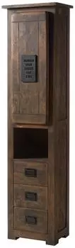 Massivmoebel24 Railway 479 Hochschrank Mangoholz ge&ouml;lt 50x35x195cm (09-350-772-3079)