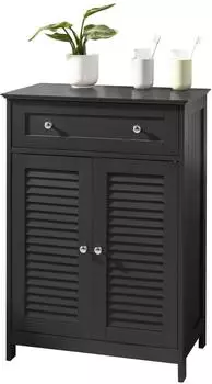 SoBuy Badunterschrank mit 1 Schublade und 2 T&uuml;ren, dunkelgrau, 60x35x87cm (FRG238-DG)