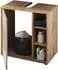 Mid.you Greece Waschbeckenunterschrank Eiche Wotan 2 Fächer 60x60x35cm