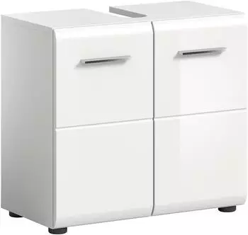 xonox.home Ice Waschbeckenunterschrank Wei&szlig; Hochglanz 60x54x32cm (X86A9705)