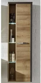 trendteam Bay Hochschrank Eiche Riviera Honig/Beton, 48x160x31cm (1693-601-28)