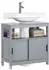 SoBuy Waschbeckenunterschrank 2 Türen Holzwerkstoff Grau 60x60x30cm (FRG128-II-SG)