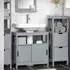 SoBuy Waschbeckenunterschrank 2 Türen Holzwerkstoff Grau 60x60x30cm (FRG128-II-SG)