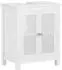SoBuy Waschbeckenunterschrank 2 Türen Gitteroptik 50x60x33cm Weiß (BZR35-W)