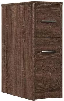 vidaXL Schmaler Badschrank mit Rollen, Holzwerkstoff, Eichen-Optik (855283)
