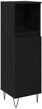 vidaXL Badezimmerschrank mit T&uuml;r Schwarz Eiche-Optik 30x30x100cm (862885)