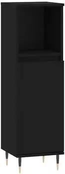vidaXL Badezimmerschrank schwarz 30x30x100cm Sperrholz (831549)