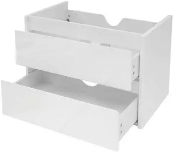 MCW Waschbeckenunterschrank B19 Hochglanz Soft-Close 2 Schubladen Wei&szlig; (MCW-B19)