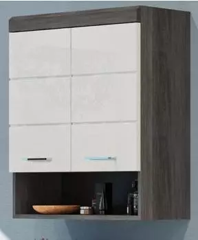 Inn.Furn Shawn H&auml;ngeschrank 2-t&uuml;rig Wei&szlig; Hochglanz/Grau 74x79cm