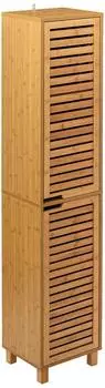AC-D&eacute;co Sicela Badezimmer-Hochschrank 2 T&uuml;ren, Bambus, beige (FIVE23-160814)