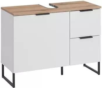 Basic By Balculina Denver Waschbeckenunterschrank wei&szlig; matt, Evoke Eiche, 80x60x35cm (Denver)