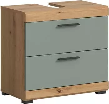 xonox.home Scout Waschbeckenunterschrank Salbei / Artisan Eiche, 60x56x34cm