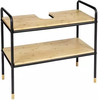 Wenko Waschbeckenunterschrank Loft Bambus/Metall 70x60x33,5cm (71140800)