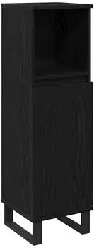 vidaXL Badezimmerschrank mit T&uuml;r, schwarz Eiche, 30x30x100cm (862886)