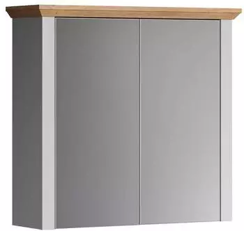 trendteam Landside Spiegelschrank 2 T&uuml;ren, hellgrau/Eiche, 78x73x24cm (2118405F4)
