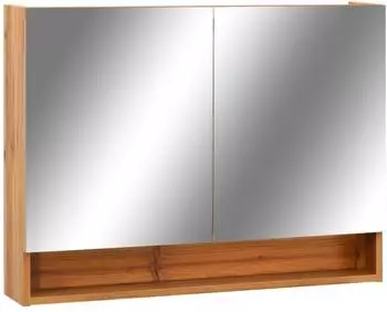 vidaXL LED-Spiegelschrank Bad Eiche 80x15x60cm MDF (323606)