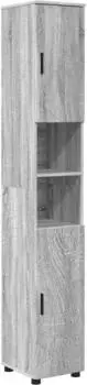 vidaXL Badezimmerschrank mit Spiegel grau Sonoma 30x35x192cm