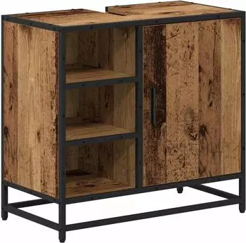 vidaXL Badezimmerschrank mit T&uuml;r, Altholz-Optik, 65x33x60cm (883634)