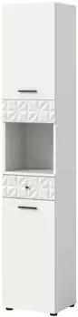 Inn.Furn Relief Hochschrank wei&szlig; hochglanz, 3D-Struktur, 35x187cm