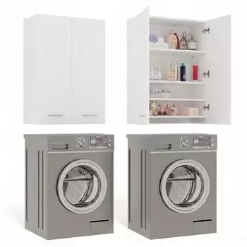 CdF Pola Mini DD Badezimmerschrank, weiß, 64x90x30cm (POLA MINI DD)
