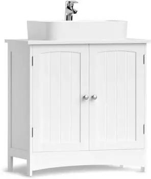 Vasagle Nura Waschbeckenunterschrank 2 T&uuml;ren, 60x30x60cm (BBC01WT)