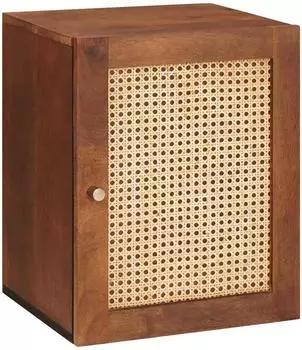 vidaXL Badezimmerspiegelschrank mit T&uuml;r, braun, 38x33,5x48cm, Holzwerkstoff (4018900)