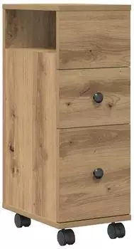 vidaXL Schmales Badezimmerm&ouml;bel mit Rollen, Holzwerkstoff Artisan-Eiche (855240)