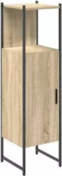 vidaXL Badezimmerschrank beige, 33x33x120,5cm, Holzwerkstoff