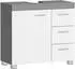 Vasagle Waschbeckenunterschrank 3 Schubladen, 70x64x30cm, weiß-zementgrau