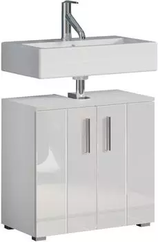 trendteam Wons Waschbeckenunterschrank weiß Hochglanz, 60x58x34cm (220730101)