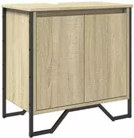 vidaXL Waschbeckenunterschrank Sonoma-Eiche 60x35x60 cm Holzwerkstoff