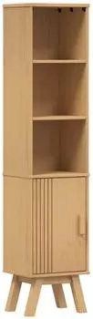 vidaXL Badschrank Olden mit Regal, Kiefer massiv, braun, 35x30x159cm (42001359)