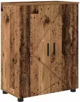 vidaXL Badezimmerschrank mit Speicher mit T&uuml;r Altholz 60 x 35 x 80 cm