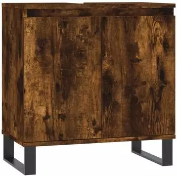 vidaXL Badschrank R&auml;uchereiche 58x33x60cm Holzwerkstoff (831593)