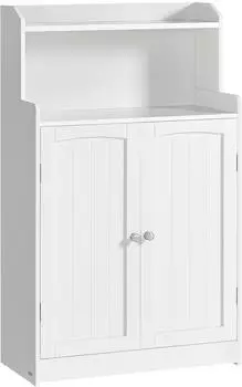 Vasagle Badezimmerschrank 2 T&uuml;ren, 2 verstellbare Eingeb&ouml;den, 30x60x100cm, wolkenwei&szlig;
