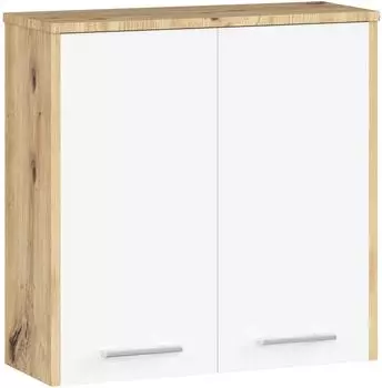 Akord Furniture Factory FIN Badezimmer-Hängeschrank 2 Türen, Artisan Eiche & weiß, 60x22,5x60cm