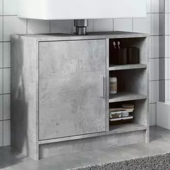 vidaXL Waschbeckenunterschrank betongrau 63x29x55cm Holzwerkstoff (848132)