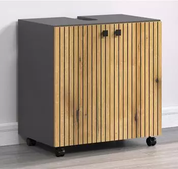 trendteam PureBliss Waschbeckenunterschrank Anthrazit/Evoke Eiche, 60x64x42cm (233730384)